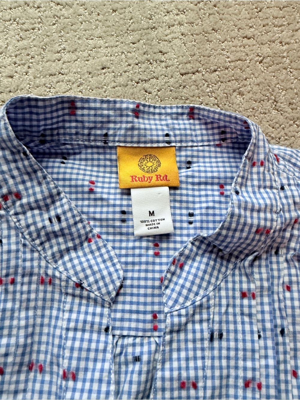 Ruby Rd Gingham patterned shirt, medium - Picture 4 of 5